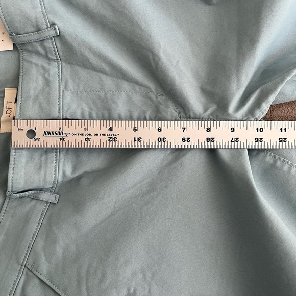 LOFT Blue Girlfriend Chino Pants Scalloped Eyelet Hem Size 10 Summer Beachy NWT - Picture 14 of 15